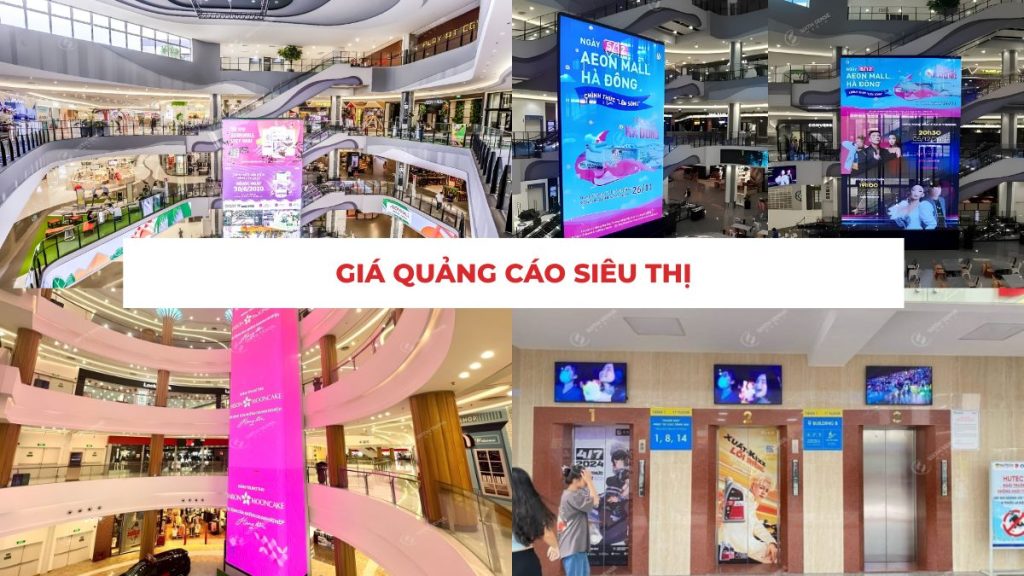 Quảng cáo tại siêu thị và trung tâm thương mại giúp thương hiệu tăng nhận diện và tiếp cận khách hàng ngay trong không gian mua sắm
